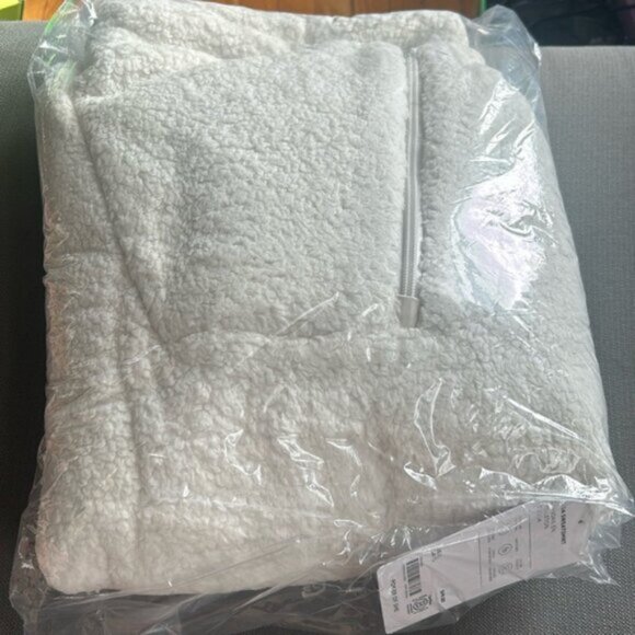 NEW ATHLETA Tugga Sweatshirt Sherpa Fleece XL White Cream - Picture 3 of 5